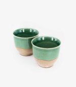 Keramikkopper med grønn glasur